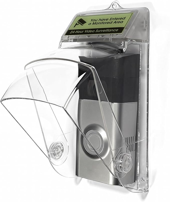 Dgyezhao Clear Outdoor Plastic Flip Doorbell Rain Cover,Camera Cover protector,weather shield Compatible doorbell accessories