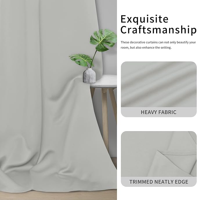 Easy-Going Thermal Grommet Curtains, 2 Panels 34x63 in, Noise Reduction - Image 5