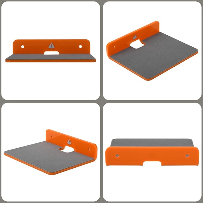 TXEsign Wall Shelves - 2 Pack, Small Wall Mount for Speaker, Webcam, Cell Phones, Display Shelf (Orange, Medium)