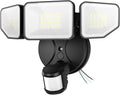 Meloght 65W 6500LM Flood Lights Outdoor Motion Sensor, Hardwired Security Floodlights 6500K IP65 Waterproof, Dusk to Dawn Lighting Outside, Black 1 Pack