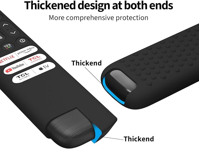Hi Color Silicone Cover for TCL RC813 FMB1/RC923/RC902V Remote Protective Case Sleeve for TCL Smart TV Remote RC813 FMB1 Case Cover (Black)