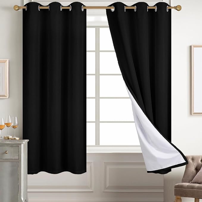 Diraysid 100% Blackout Curtains Black Linen Curtains by Diraysid%2C+refresh+your+life
