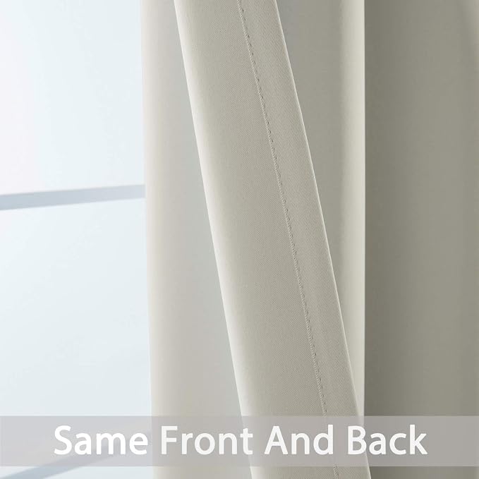 Yakamok Room Darkening Curtains 42x84 inch Length Light Beige-Living Room | 2 - Image 5
