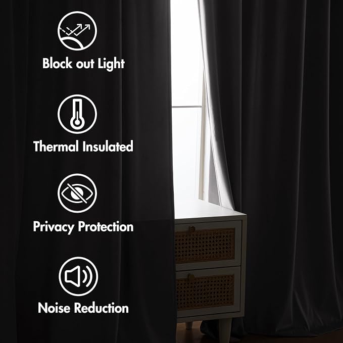 MIULEE Silver Gray Velvet Pinch Pleat Blackout Curtains W52 X L84 Inches | 2 - Image 6
