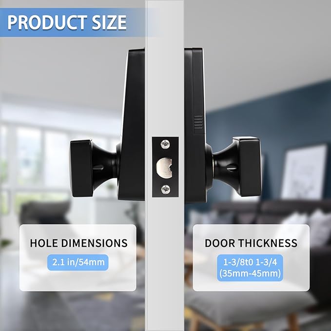 Smart Door Lock with Touchscreens,Door Locks for Front Door, Electronic Door Knob with/IC Card/Password/Key,Digital Door Lock with Keypad for Apartment.