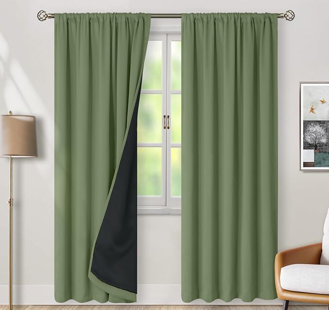 BGment Grass Green 100% Blackout Curtains - Image 2