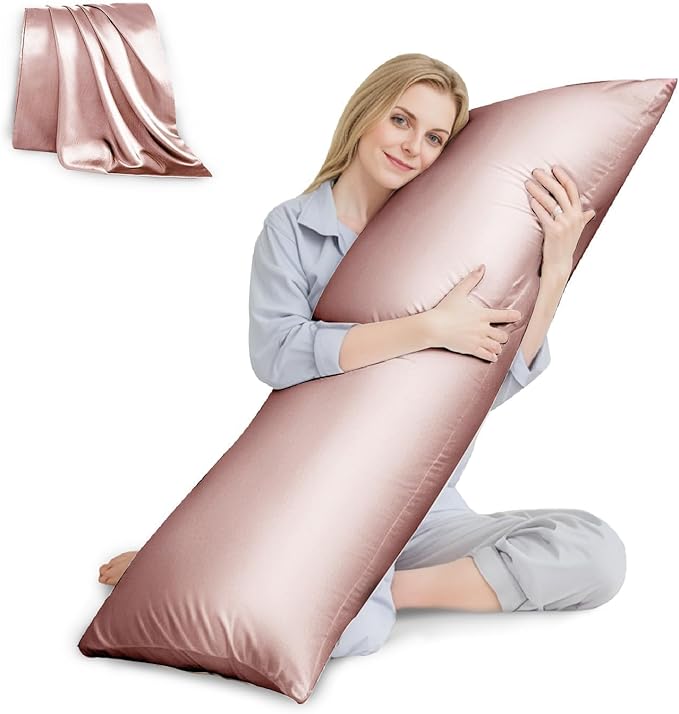 Body Pillow with Satin Pillowcase, Body Pillow by HUXMEYSON