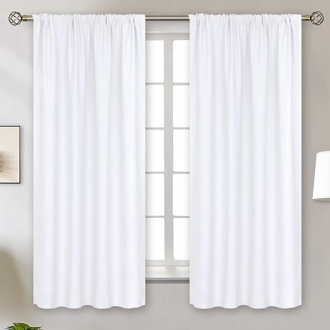 BGment Pure White Curtains 63 Inches Long - Image 3