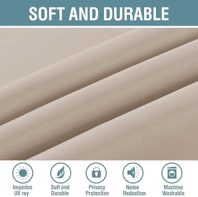 H.VERSAILTEX Blackout Patio Curtains 100 x 108 Inches - Image 4