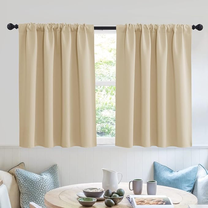 RYB HOME Short Curtains for Small Window Kitchen Bathroom Cafe RV Camper | by RYBHOME