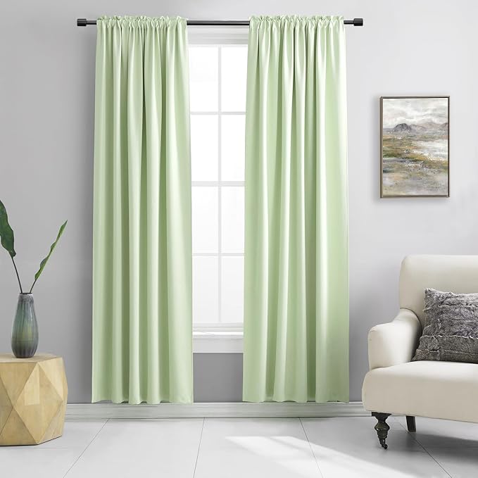 90 inch Length Room Darkening Curtain Panels by DONREN