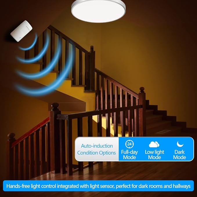 Upgraded Plug-in Motion Activated Light Control, Souphran Wireless Motion Detector and Plug Set, No Wiring, Adjustable Detection Range, Always-on Timer and Light Sensor, (1 Pack-new)