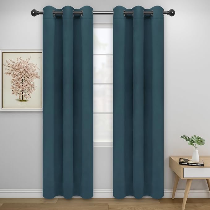 Easy-Going Thermal Grommet Blackout Curtains, 2 Panels 34x72 in, Noise Reduction by Easy-Going