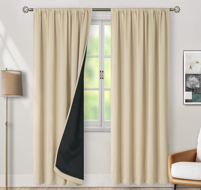 BGment Natural Blackout Curtains 95 Inches Long - Image 2