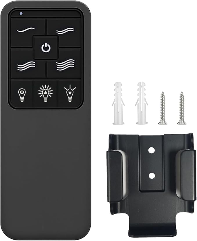 Replacement Remote for Westinghouse 7787900, 4-Speed Black Ceiling Fan Remote Control with Backlit Buttons, Ceiling Fan Remote with Light Dimmer, Included Wall Mount - Only Remote