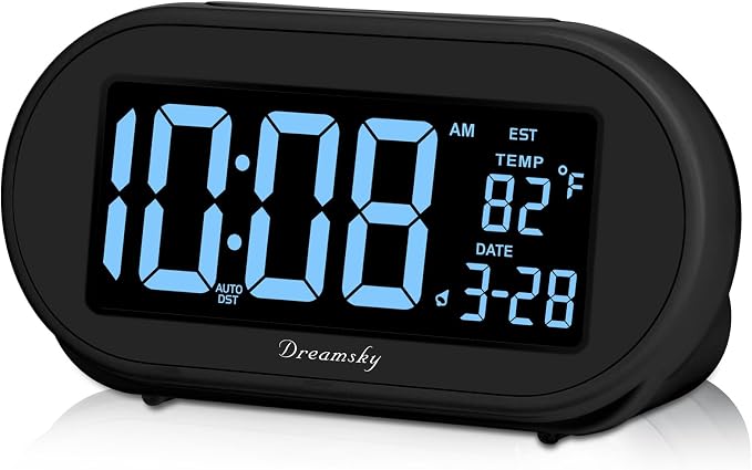 DreamSky Alarm Clocks for Bedrooms, Auto Set Digital Clock by DreamSky