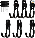 CRXCRC Garage Hooks, 6 Pack Small Round Wall Hooks for Hanging Heavy Duty Ladders, Bikes, Tools Ideal for Garage, Garden, Basement Utility Room Storage (Black)