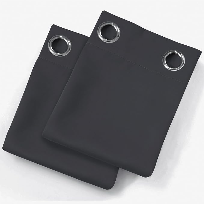 Blackout Curtains 52 x 90 inches Long Dark Grey Curtains Set of 2 Panels - Image 9