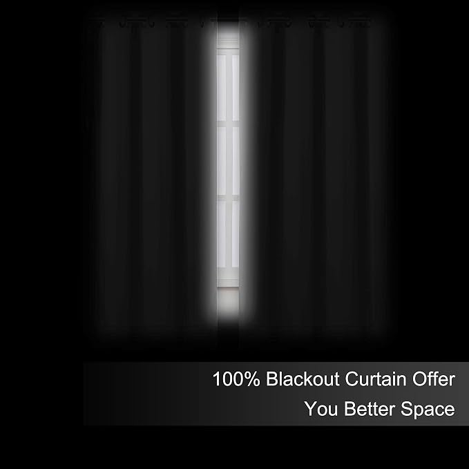 100% Blackout Curtains 52 x 72 Inch/Light Grey Curtains 2 Panels - Image 4