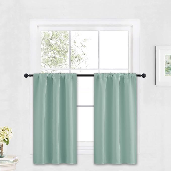 RYB HOME Kitchen Blackout Curtains Over Sink 36 inch Length, Rod Pocket | by RYBHOME