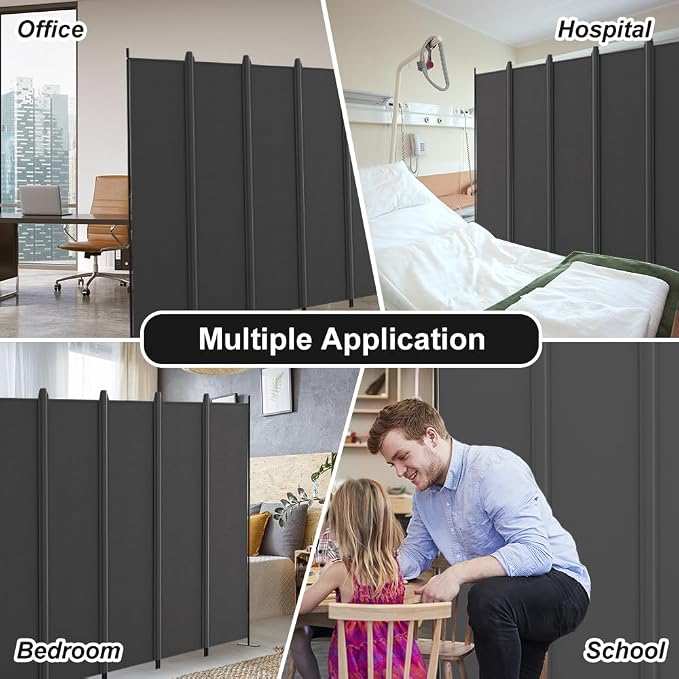 Kokorona 6 Panel Room Divider, 6FT Tall Folding Privacy Screen Wall Dividers - Image 6