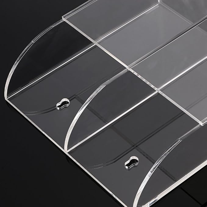 Hipiwe Wall Mount Remote Control Holder Acrylic Media Organizer, 2 Slots | - Image 7