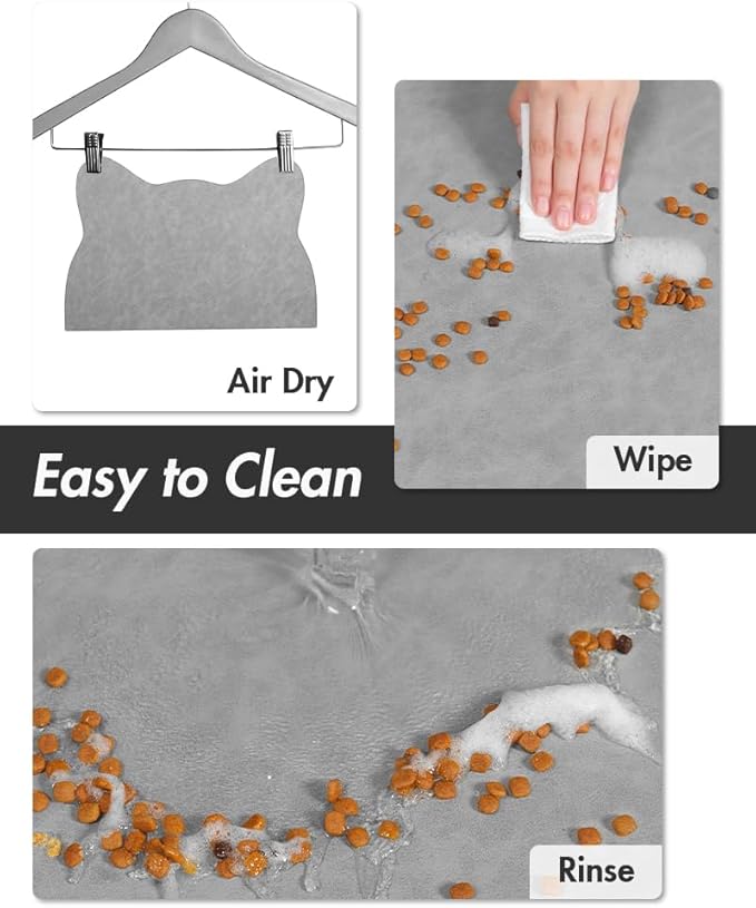 Absorbent Dog Food Mat-Dog Cat Mat for Food and Water Bowl, Quick Dry Pet Food Mat, No Stains Pet Feeding Pad, Cat Accessories Pet Supplies-Water Bowl Mat for Messy Drinkers