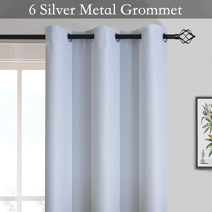 SimpleHome Ombre Gradient Grey White to Gray Curtains - Image 3