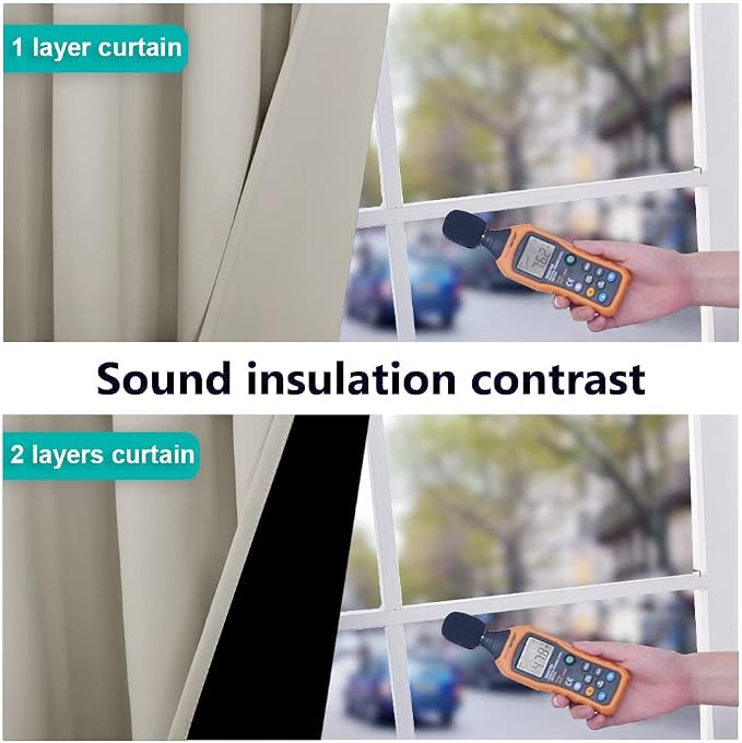 NICETOWN 100% Blackout Window Curtain Panels, Cold and Full Light Blocking - Image 4