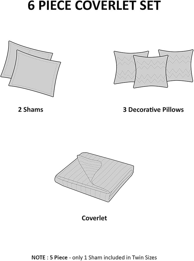 Madison Park Cotton Coastal Starfish Coral Queen Quilt Set, Down Alternative - Image 5