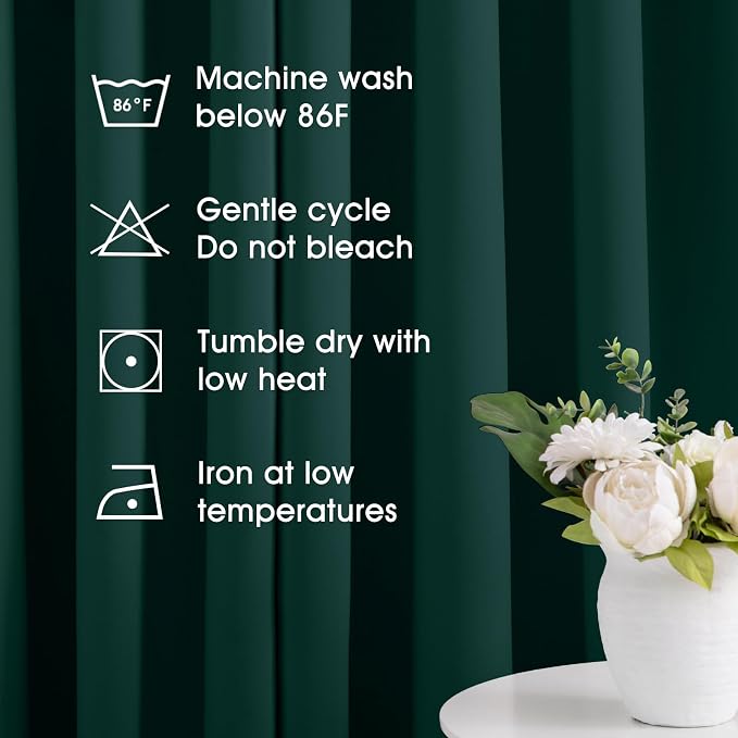 HOMEIDEAS Dark Green Blackout Curtains - Image 5
