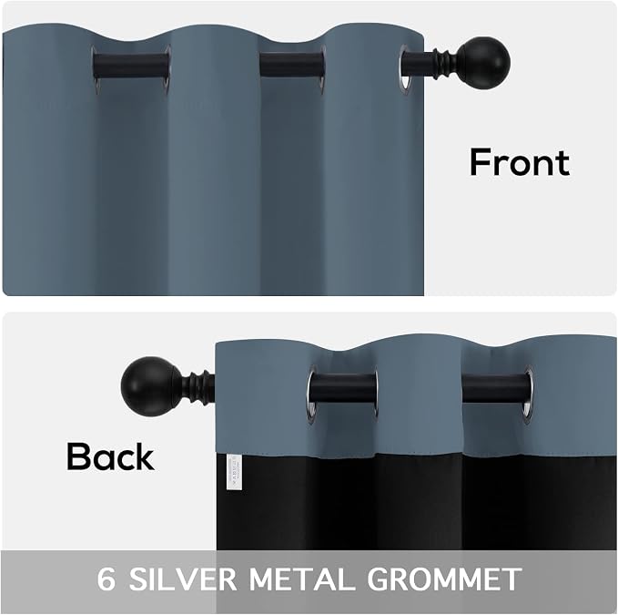 Yakamok Full Blackout Curtains 84 Inches Long, Grommet Top Thermal Insulated - Image 6
