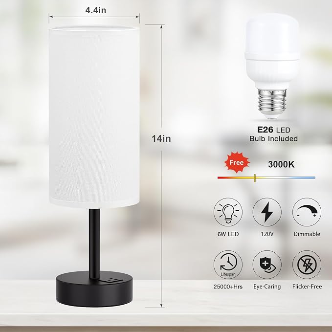 Dicoool Bedside Table Lamp for Bedroom - Image 5