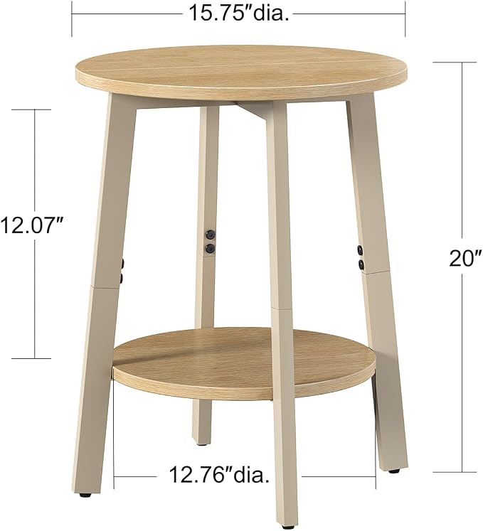 sthmec Side Table, Small Round End Table - Image 3