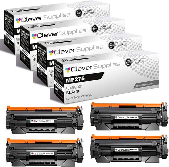 CS Replacement Compatible with Canon MF275DW Toner Cartridge 5645C001 to use with LBP-122DW MF275DW (Black, 4-Pack)