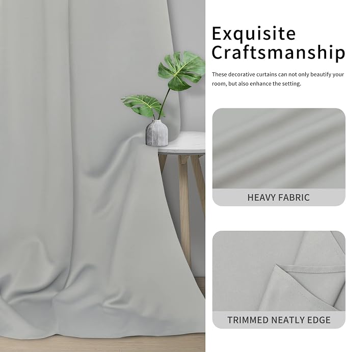 Easy-Going Thermal Grommet Curtains, 2 Panels 46x84 in, Noise Reduction - Image 5