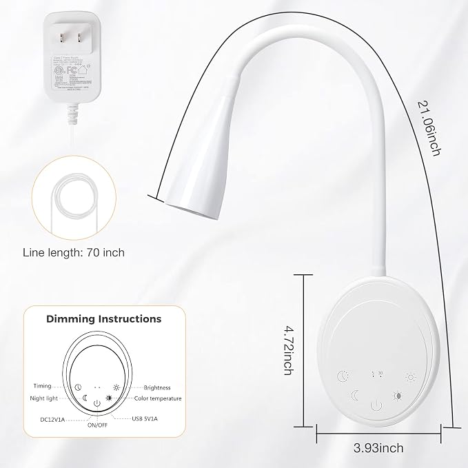 SANKEDOU LED Wall Mount Reading Light, Bedside Reading Lights - Image 8