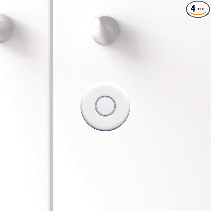 Emergency Alert & Movement Sensor Tags – Elderly Monitoring with Emergency Panic Button, Wearable Fall Detection for Seniors, Water-Resistant - Works with Nomo Care Kit -10-Year Battery Life - 4 Tags