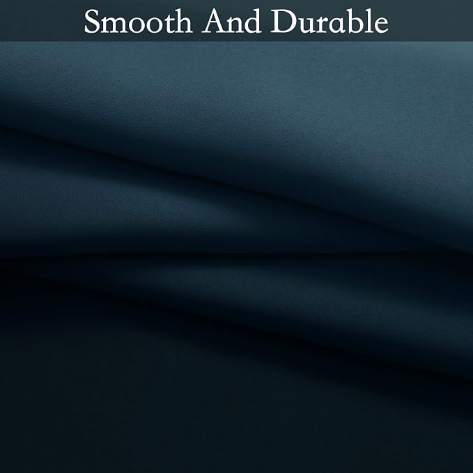 SimpleHome Ombre Gradient Navy Blue White to Gray Curtains Bedroom, 52Wx63L | - Image 6