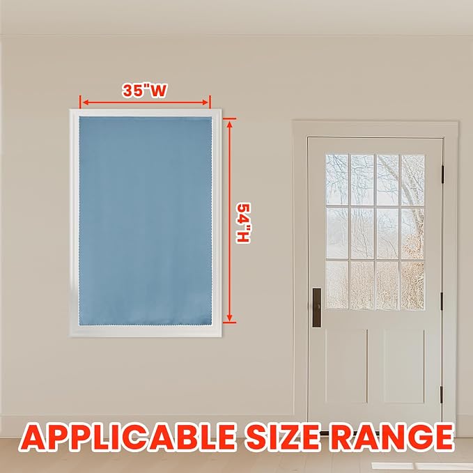 AJAZZ 100% Blackout Self Adhesive Curtains Small Window Short Temporary Black - Image 8