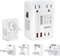 DOACE 220v to 110v converter 350W voltage converter us to europe for Hair Straightener/Curling Iron Converter for European Travel with 4-port USB Charging and UK/AU/US/EU Worldwide Plug Adapter, White