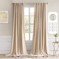MIULEE Beige Back Tab Blackout Curtains 52x108 Inch Long 2 Panels Set | Rod by MIULEE