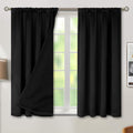 BGment Black Blackout Curtains for Bedroom 54 Inch Length 2 Panels | Thermal by BGment
