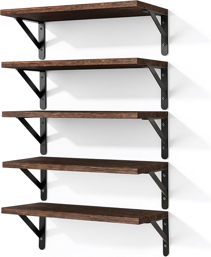 Fixwal Wall Floating Shelves for Home Decor | Wood Shelves, Natural Grain by Fixwal