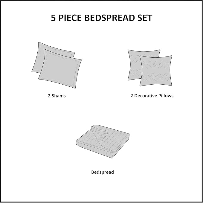 Madison Park King Quilt Bedding Set, Reversible Quilted Bedspread Set, - Image 6