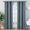 Yakamok Blackout Curtains 38x84 inch Stone Blue Thermal Drapes-Bedroom | 2 by Yakamok