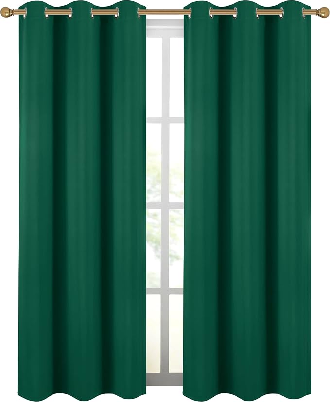 Diraysid Green Grommet Blackout Curtains - Image 2