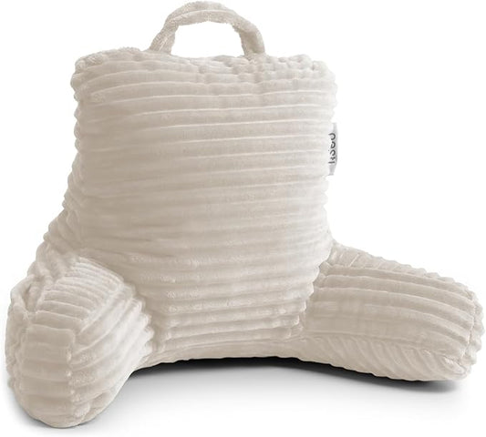 Nestl Reading Pillow for Kids & Teens with Shredded Memory Foam, Luxe Cut Plush Backrest Pillows for Reading and Gaming, for use on Couch, Bed, Floor, Adjustable Support with Washable Cover Linen