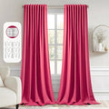 MIULEE Hot Pink Back Tab Blackout Curtains 52x120 Inch Long 2 Panels Set | Rod by MIULEE