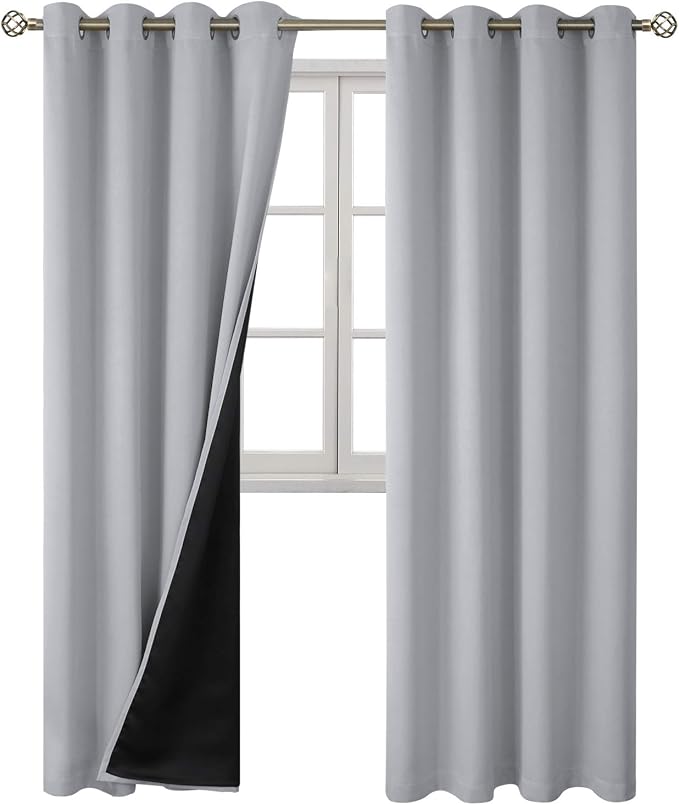 BGment Light Grey Blackout Curtains 95 Inches Long 2 Panels Set - Image 8